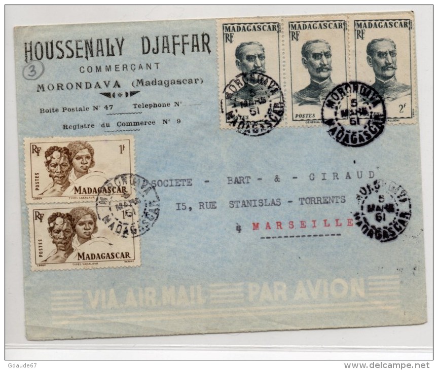 1951 - ENVELOPPE De MORONDAVA (MADAGASCAR) - Briefe U. Dokumente