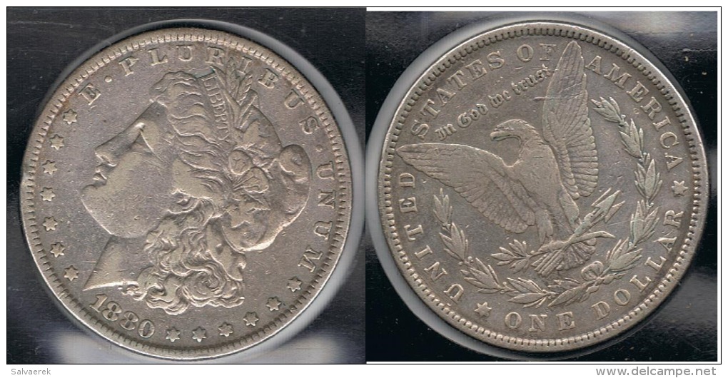 EE.UU.  USA   DOLLAR 1880  MORGAN PLATA SILVER. - 1878-1921: Morgan