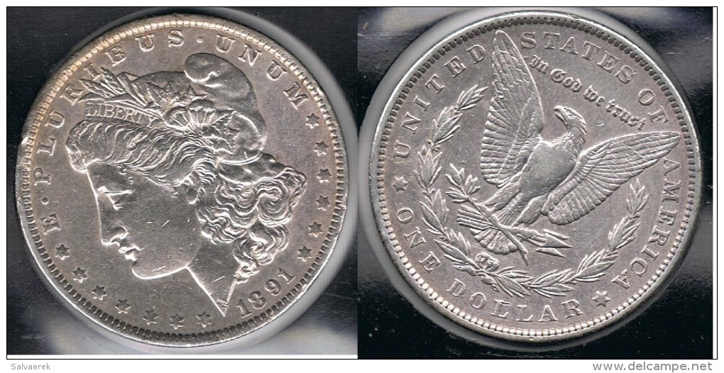 EE.UU.  USA   DOLLAR 1891  MORGAN PLATA SILVER. - 1878-1921: Morgan