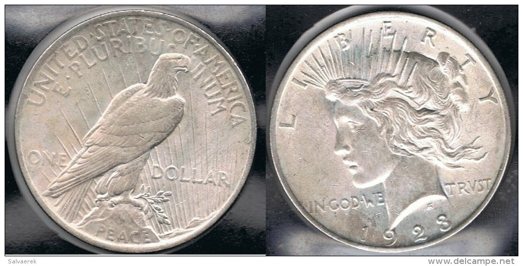 EE.UU.  USA   DOLLAR 1923  PEACE PLATA SILVER..B4 - 1921-1935: Peace
