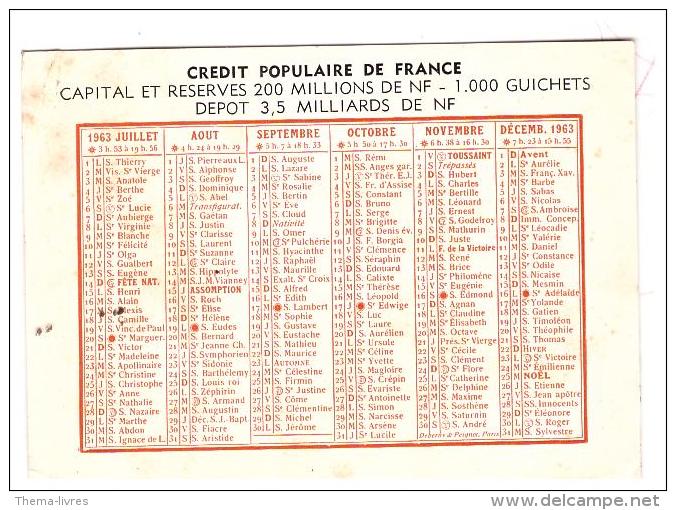 Petit Calendrier Du Crédit Populaire De France 1963 (PPP1000) - Petit Format : 1961-70