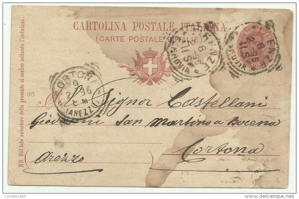 CARTOLINA POSTALE RISPOSTA DEL 1896 - Histoire