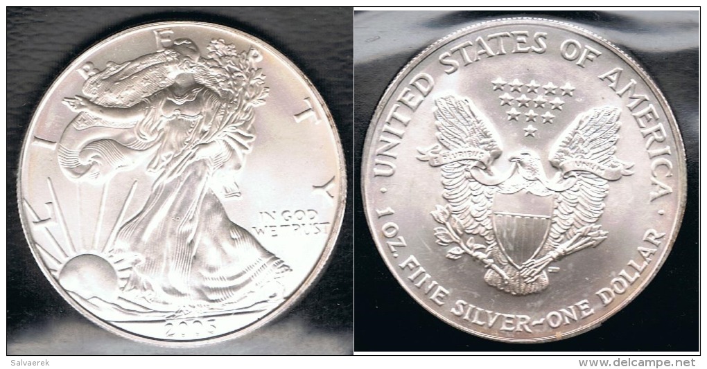 EE.UU.  USA  OUNCE DOLLAR 2005 PLATA SILVER..B9 - Non Classificati