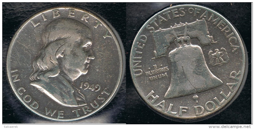 EE.UU.  USA HALF DOLLAR 1949  PLATA SILVER - 1948-1963: Franklin