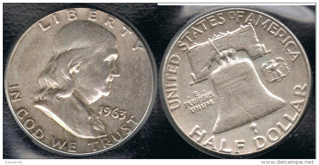 EE.UU.  USA HALF DOLLAR 1963  PLATA SILVER. B1 - 1948-1963: Franklin