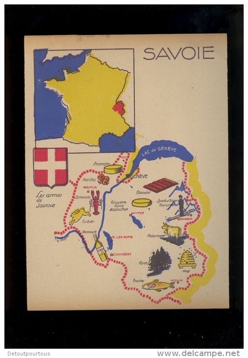 Protège Cahier Série Provinces : Savoie Recto Le Mont Blanc Verso Carte Illustrée / Création Noversal Villeurbanne - S