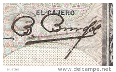 BILLETE DE ESPAÑA DE 100 PTAS DEL AÑO 1925 CON DOBLE FIRMA  (BANKNOTE) RARO - 100 Pesetas