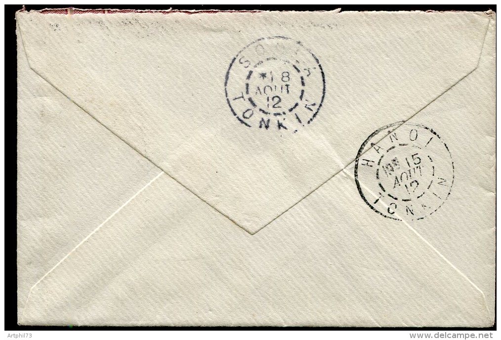 78187 - 1 TP, Tarif  10 C, Cad Type A SAM NUA LAOS Aout 1912 Pour La FRANCE TB - Cartas & Documentos