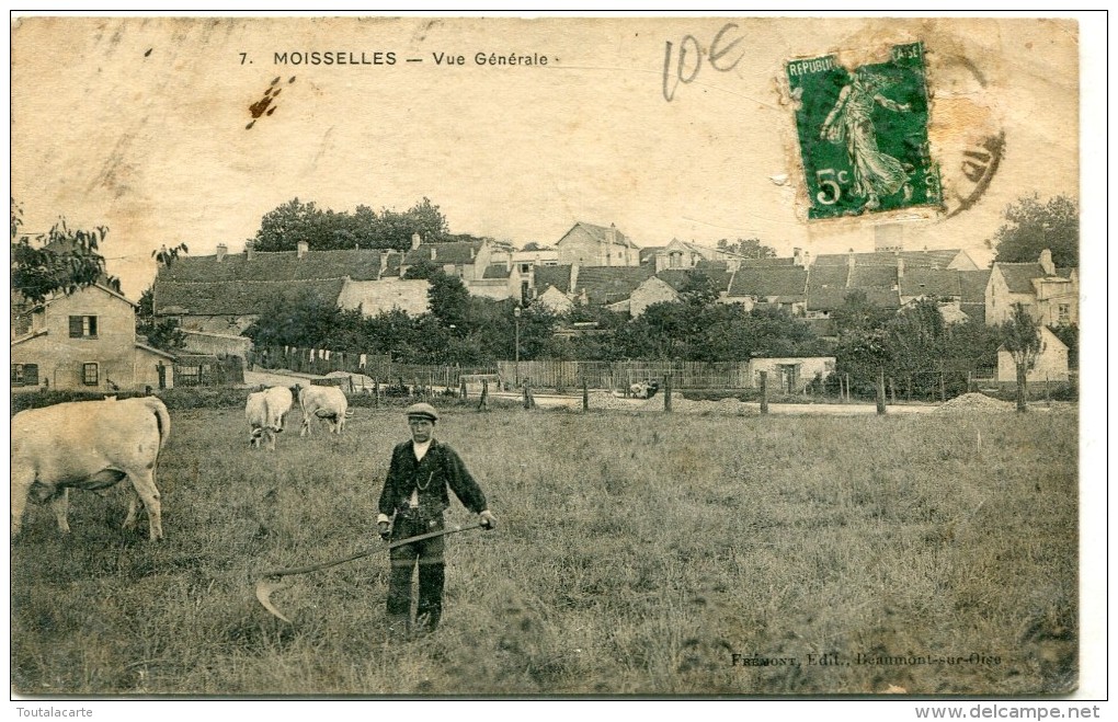 CPA 95 MOISSELLES VUE GENERALE 1908 - Moisselles