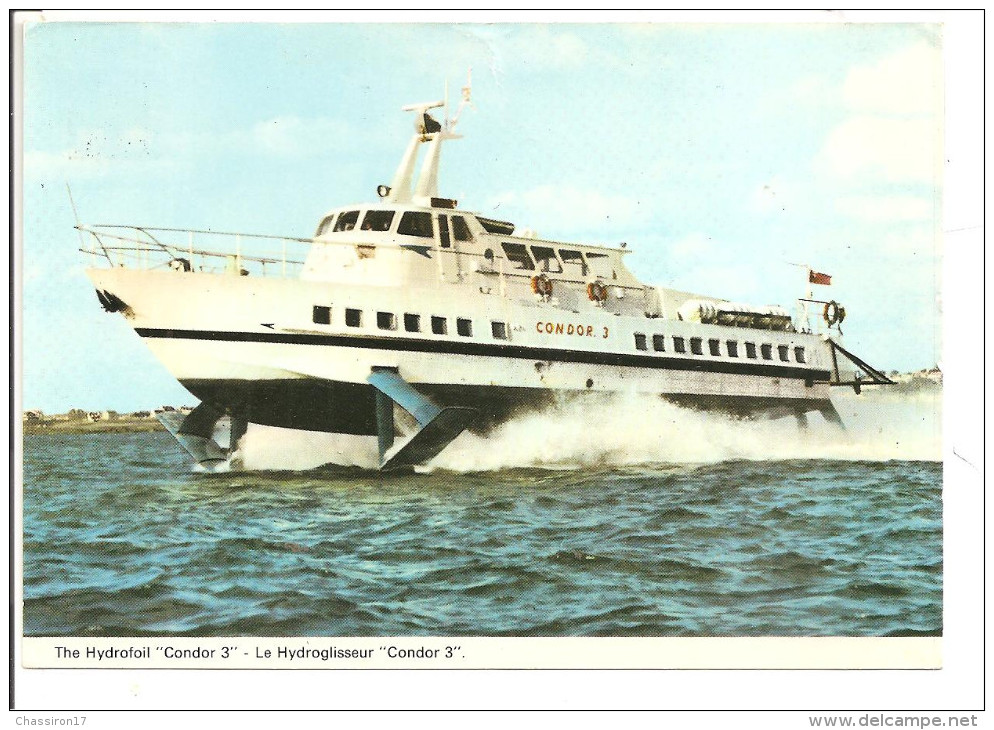 Hydroglisseur "Condor 3"  - Pour Guernesey, Jersey... - Cpm - Hovercraft