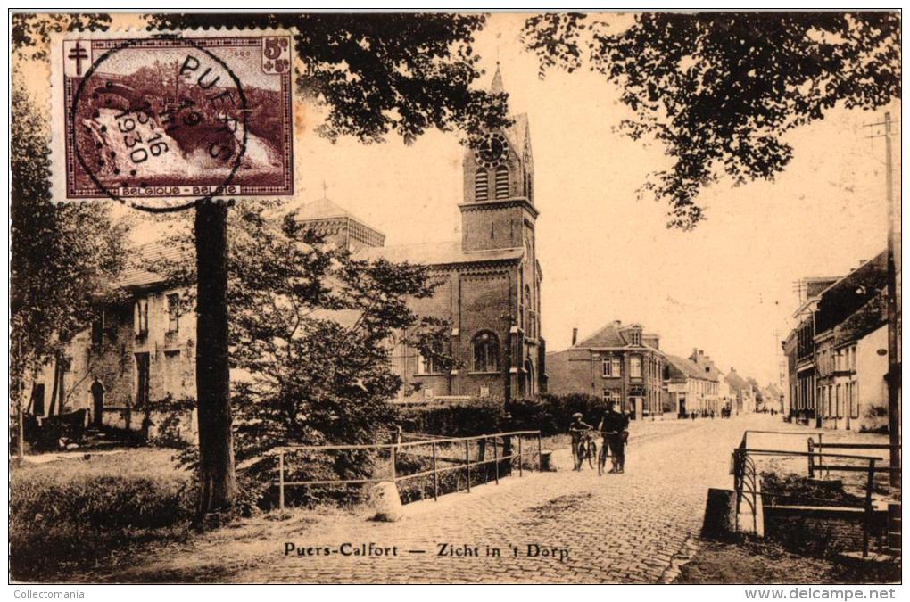 2 CP Puurs  Puers  Kalfort Cafort       Zicht In Het Dorp       Kerk - Puurs