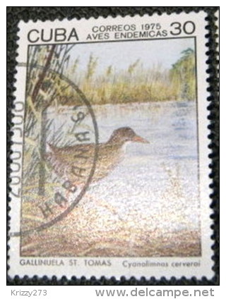 Cuba 1975 Birds Cyanolimnas Cerverai 30c - Used - Gebraucht