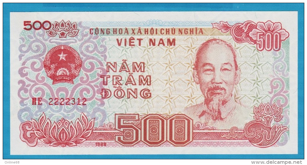 VIETNAM  500 Dong  1988  SERIE HE  P# 101a  Ho Chi Minh - Vietnam