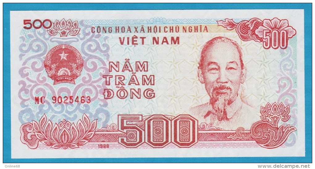 VIETNAM  500 Dong  1988  SERIE MC  P# 101a  Ho Chi Minh - Vietnam