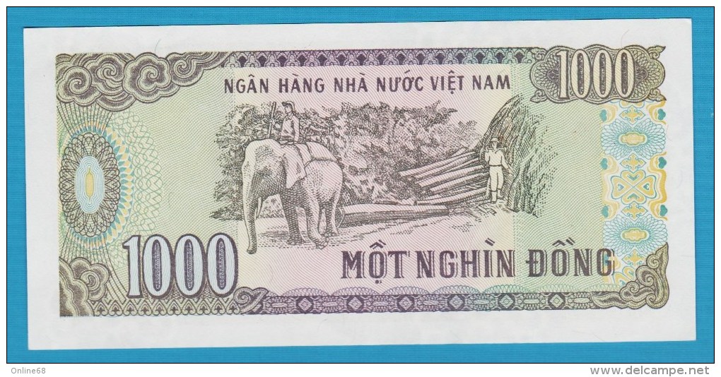VIETNAM 1000 DONG 1988 SERIE QG  P# 106a   Ho Chi Minh UNC - Vietnam