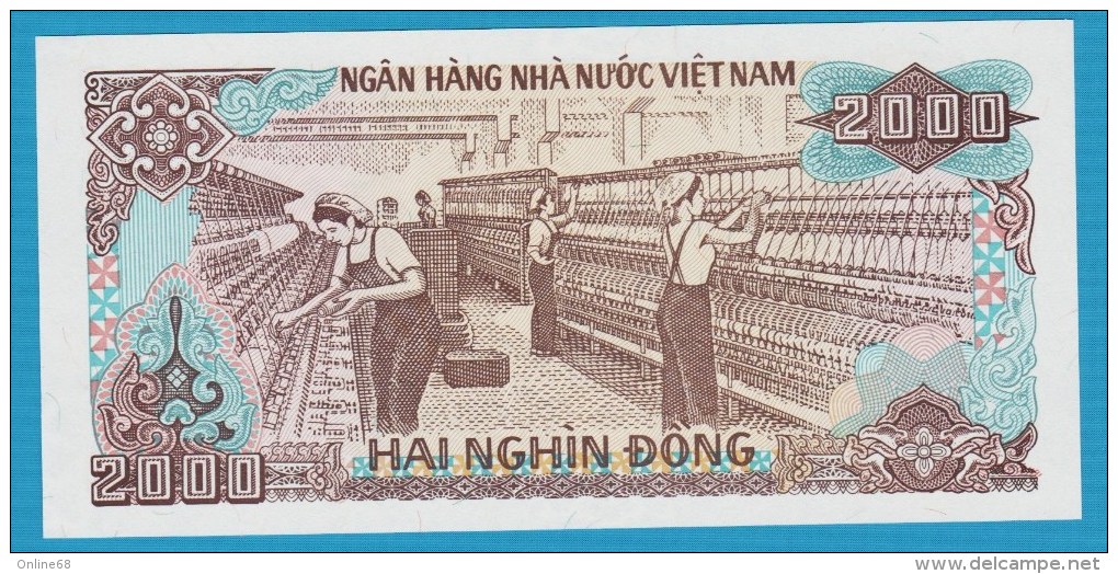 VIETNAM 2000 DONG 1988 SERIE GG  P# 107a   Ho Chi Minh UNC - Vietnam