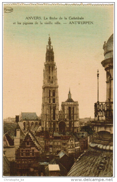 Antwerpen, Anvers, Le Flêche De La Cathédrale Et Les Pignons De La Vieille Ville (pk20800) - Antwerpen