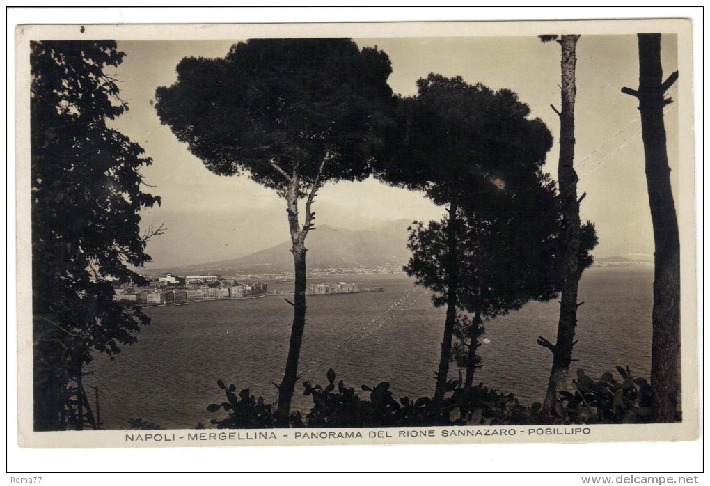 VOL500 - NAPOLI 1932 Panorama Sannazaro Posillipo . Francobollo Asportato - Napoli (Naples)