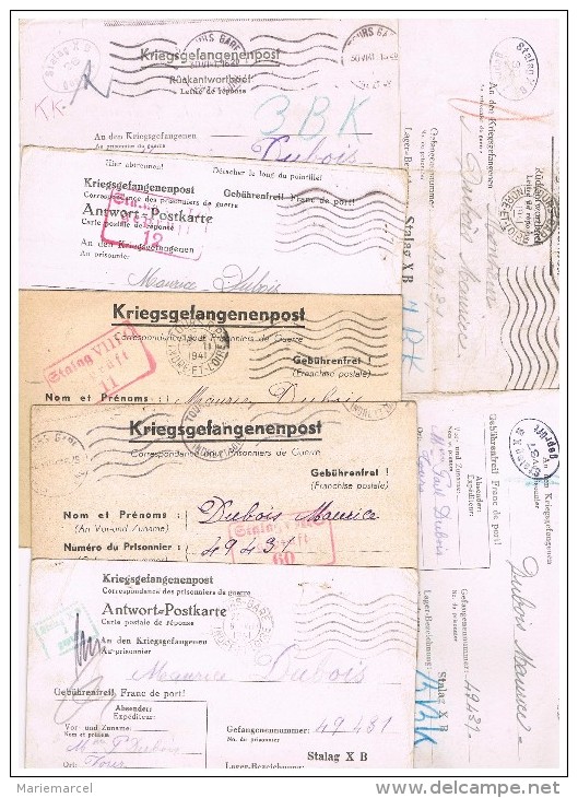 LETTRE PRISONNIER GUERRE 1941  ALLEMAGNE TOURS 37 STALAG KRIGSGEFANGENEN-POST.7 COURRIERS. - Guerre De 1939-45