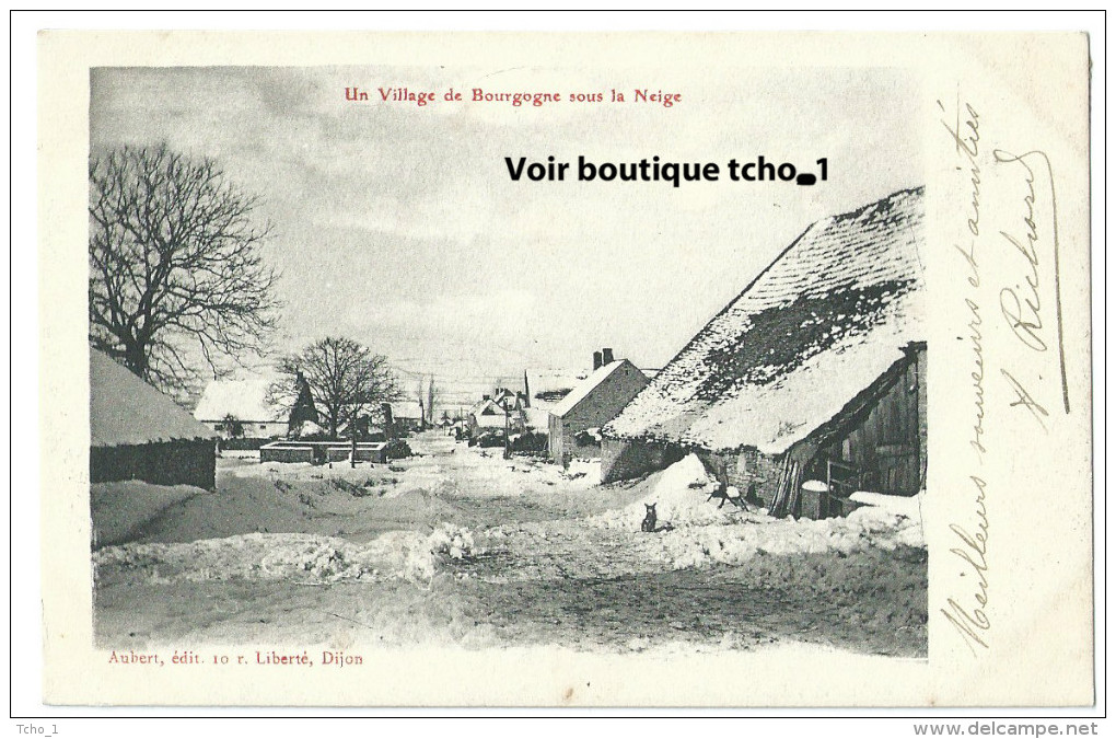 21-POUILLY (cachet Poste )Village En Bourgogne Sous La Neige (cachet Poste )édit-Aubert 10 Rue Liberté DIJON - Altri & Non Classificati