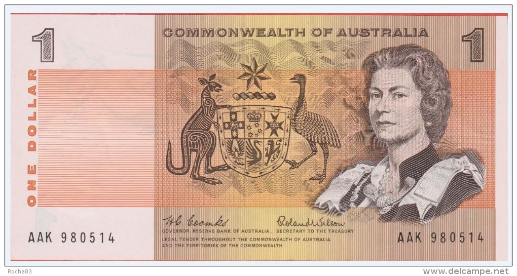 AUSTRALIE - 1 Dollar - Commonwealth - De 1966 - Pick 37a - 1974-94 Australia Reserve Bank (paper Notes)