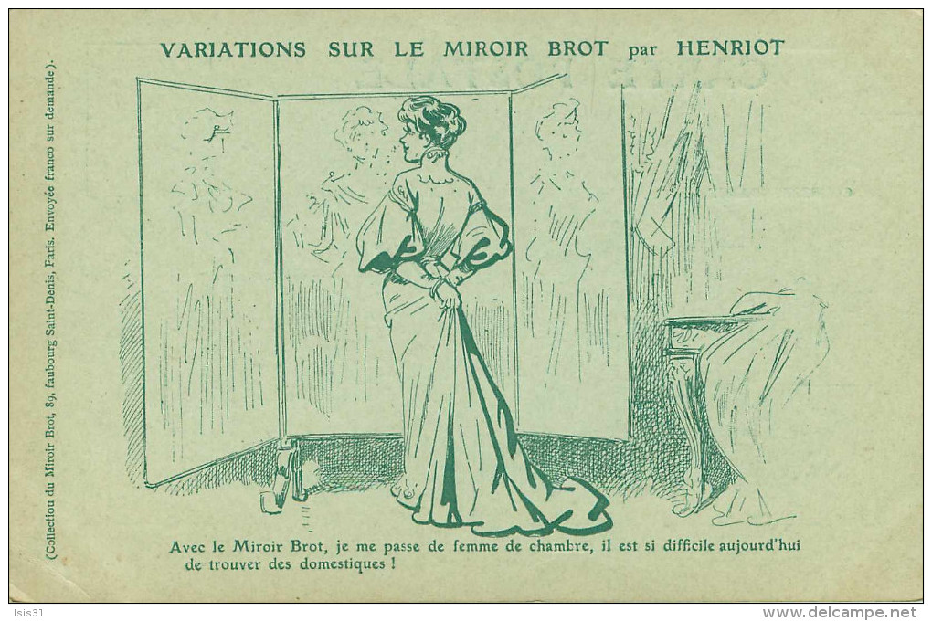 Illustrateurs - Illustrateur Henriot - Publicité - Femmes - Femme - Variations Sur Le Miroir Brot - état - Henriot