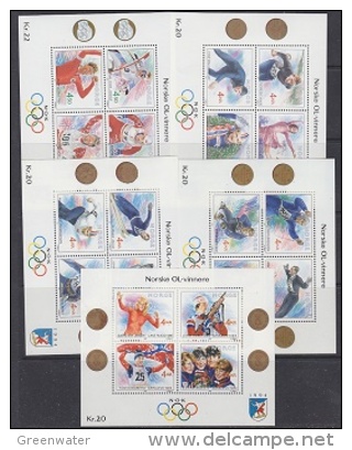 Norway 1994 Olympic Winners 5 M/s ** Mnh (22375) - Blokken & Velletjes