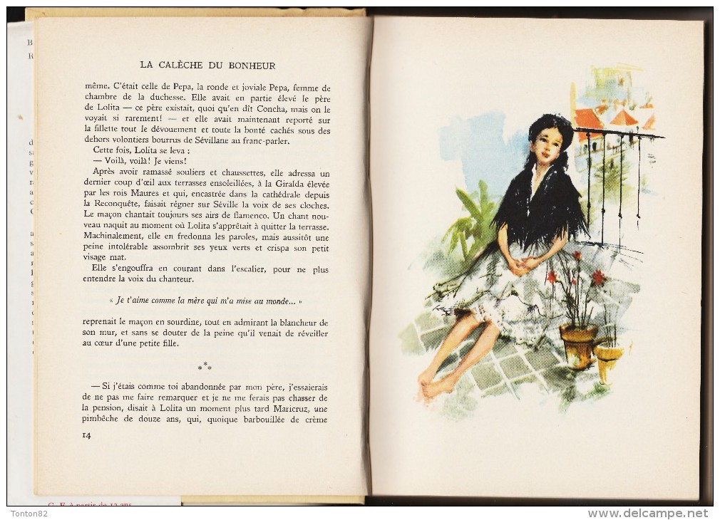 Michèle Arnéguy - La calèche du bonheur  - Bibliothèque Rouge et Or Souveraine - ( 1959 ) .