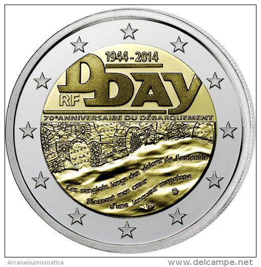 FRANCIA  2€  2.014/2014  SC/UNC BIMETALICA    "70 Aniversario Del Dia D"  T-DL-11.047 - France