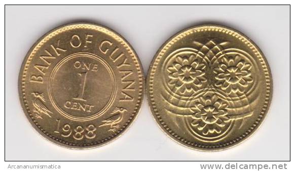 Guyana 1 Céntimo 1.988 Niquel-Latón KM#31 SC/UNC         T-DL-10.311 - 1 Penny & 1 New Penny