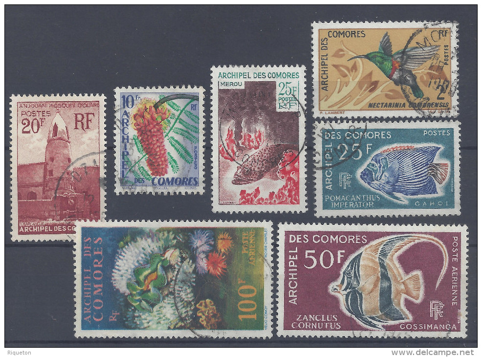 COMORES - 1950-68 - LOT POSTES N° 11 - 16 - 38 - 41 - 48  Et P. AERIENNE N° 5 - 23 -  OBLITERES - B/TB - - Used Stamps
