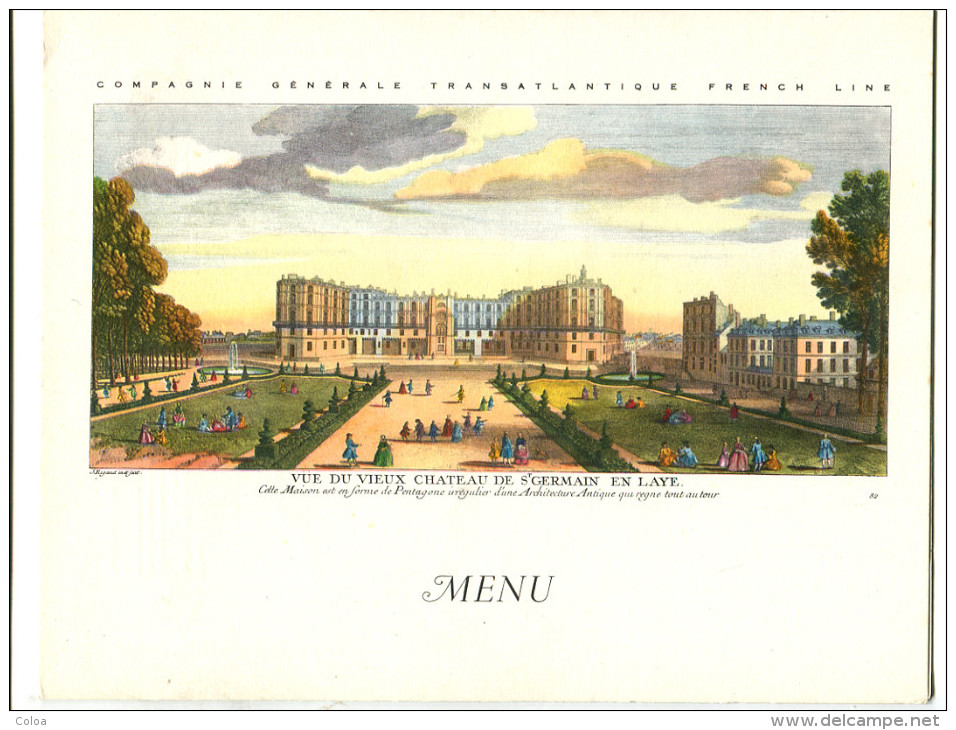 Menu  French Line Paquebot Flandre 7 Mai 1966 - Menus