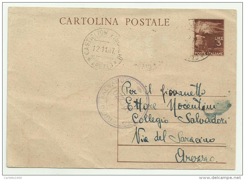 CARTOLINA POSTALE LIRE 3 DEL 1947 - Storia