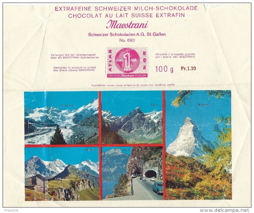 Maestrani Chocolat Schokolade Papier D´emballage Atlas Bon Point - Sonstige & Ohne Zuordnung