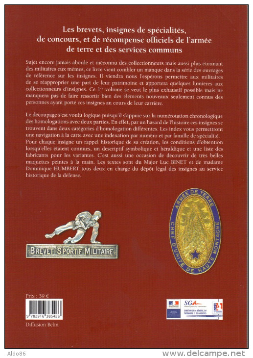 Binet & Humbert . Insignes Et Brevets De Spécialités De L´ Armée De Terre Et Des Services Communs . - France