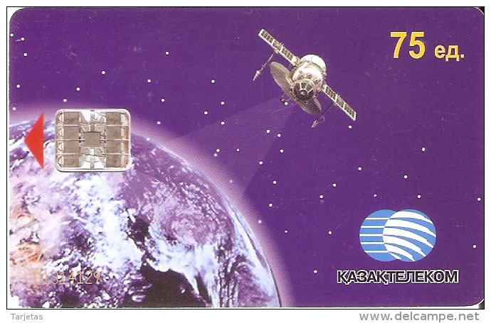 TARJETA DE KAZAJISTAN DE 75 UNITS DE UN SATELITE SOBRE LA TIERRA (SATELLITE) - Kazachstan