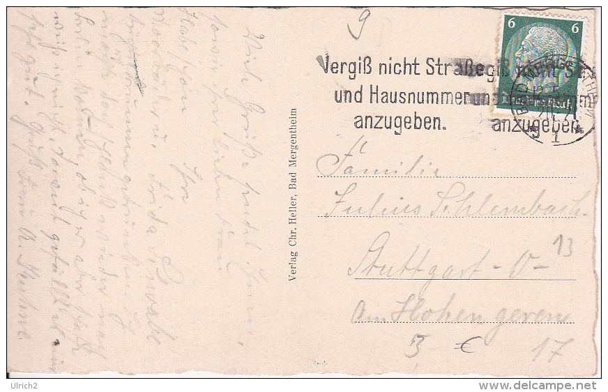 AK Bad Mergentheim - Pfarrgang - 1934 (15485) - Bad Mergentheim