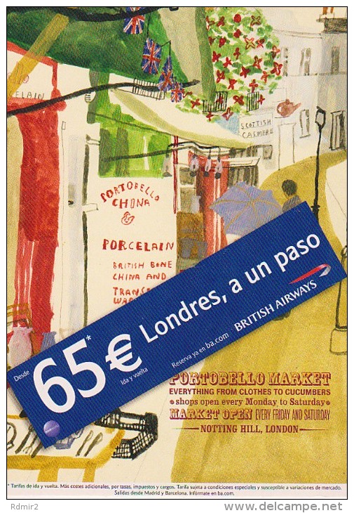 BRITISH AIRWAYS. 65 € Londres, A Un Paso (Advertising Postcards / Postales Publicitarias) - Otros & Sin Clasificación
