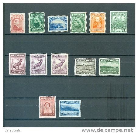 Newfoundland  Lot Of 14 Caribou Victoria Views More MNH WYSIWG A04s - Unclassified