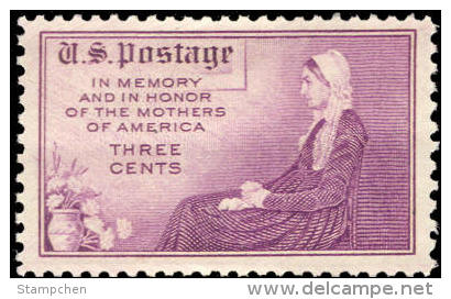 1934 USA Mother's Day Stamp Sc#737 Or #738 Carnation Flower Famous Painting By James A. Whistler - Mother's Day