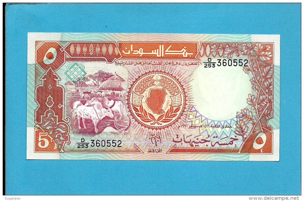 SUDAN - 5  SUDANESE POUNDS - 1991 - P 45 - UNC. - 2 Scans - Sudan