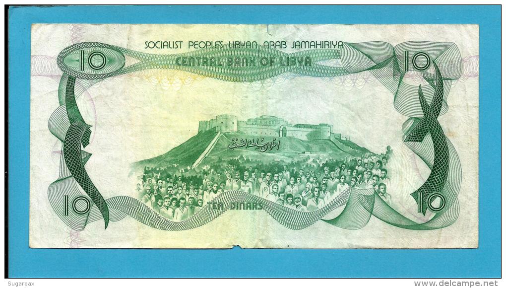 LIBYA - 10 Dinars - (1980 ) - P 46.a -  Sign. 1 - 181 X 90 - Series 2 - See 2 Scans - Libye