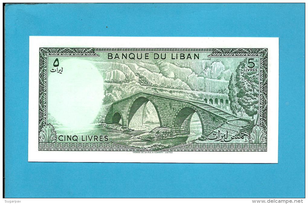 LEBANON - 5 LIVRES - 1986 - P 62.d - UNC. - 2 Scans - Lebanon