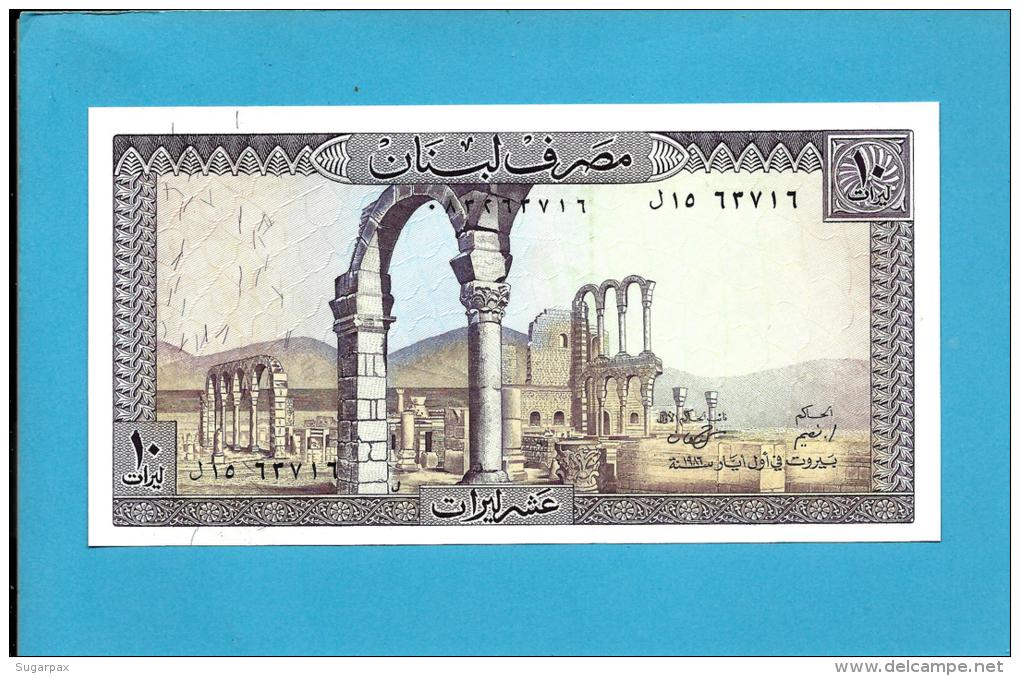 LEBANON - 10 LIVRES - 1986 - P 63.f - UNC. - 2 Scans - Libanon