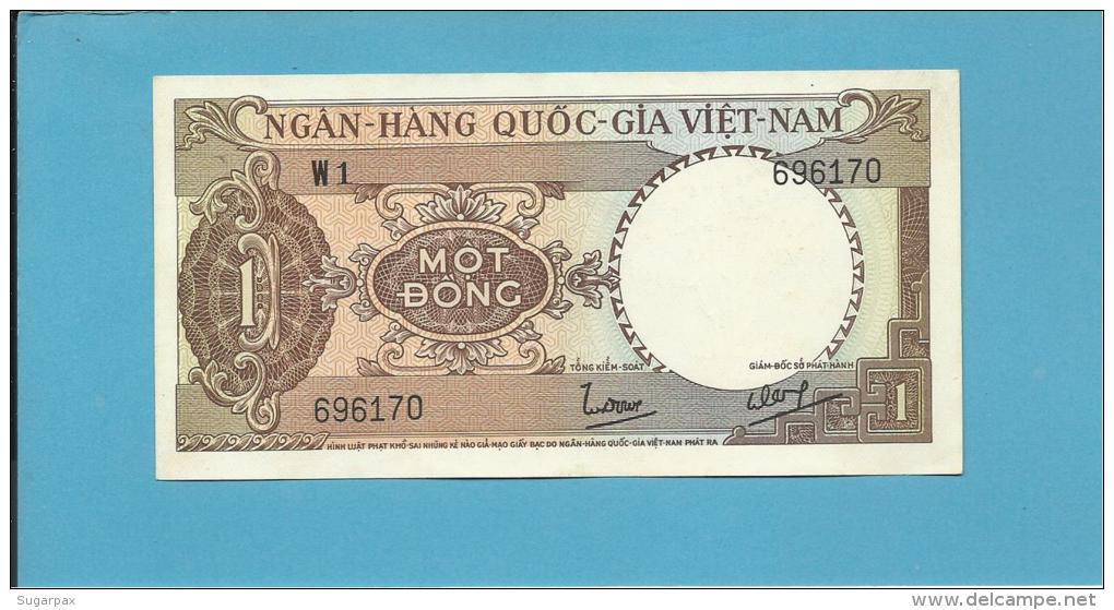 VIET NAM SOUTH - 1 DONG - ND ( 1964 ) - P 15 - SÉRIE W1 - Farm Tractor - VIETNAM - 2 Scans - Vietnam