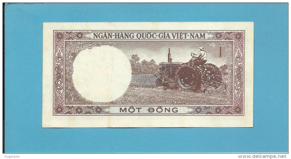 VIET NAM SOUTH - 1 DONG - ND ( 1964 ) - P 15 - SÉRIE W1 - Farm Tractor - VIETNAM - 2 Scans - Vietnam