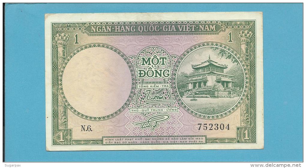 VIET NAM SOUTH - 1 DONG - ND ( 1956 ) - P 1 - SÉRIE N.6. - Temple - VIETNAM - 2 Scans - Vietnam