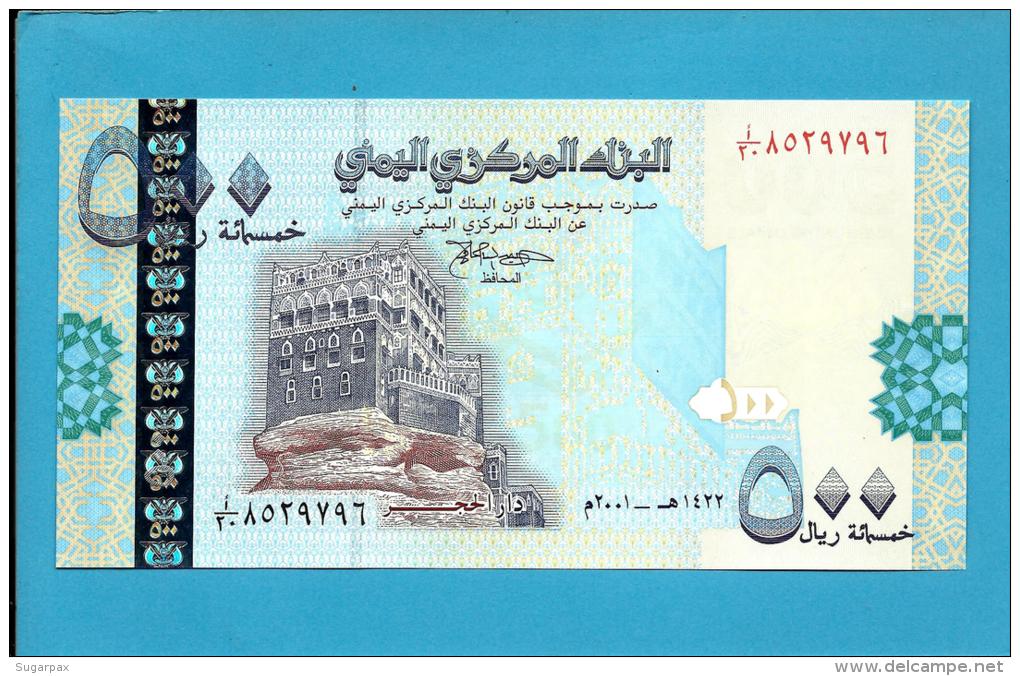 YEMEN ARAB REPUBLIC - 500 RIALS - 2001 - P 31 -  Sign. 10 - UNC. - Central Bank Of Yemen - 2 Scans - Yemen