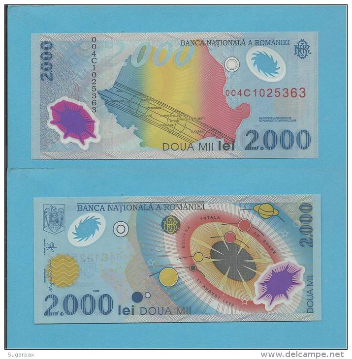 ROMANIA - 2000 LEI - 11.08.1999 - P 111 - UNC. - TOTAL SOLAR ECLIPSE - POLYMER PLASTIC - ROMÉNIA ROMANIEI - Romania