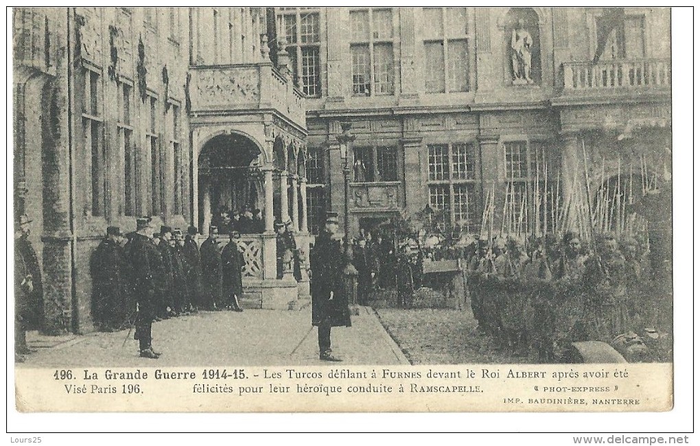 ! - Belgique - Guerre 1914-18 - Défilé De Soldats Turcos à Furnes Devant Le Roi Albert 1er - Oblitération Militaire - Autres & Non Classés